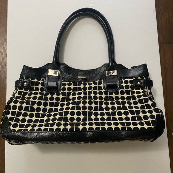 Kate Spade Satchel Noel Black and White with Leather Trim EUC - Picture 15 of 16